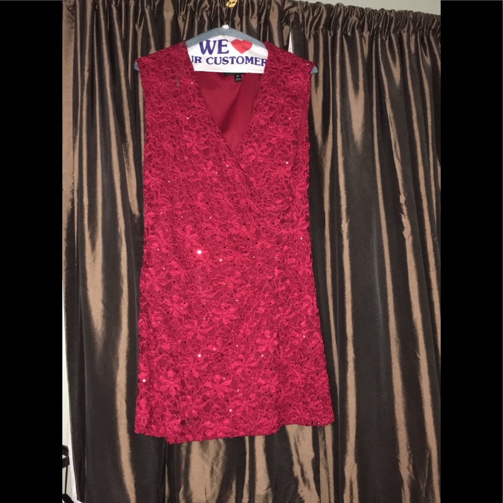 Mini Red sparkly dress